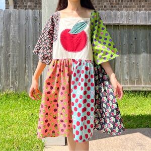 Handmade Fruit Paradise Flavorful Print Bandana Dress | SKU 07286 Apple
